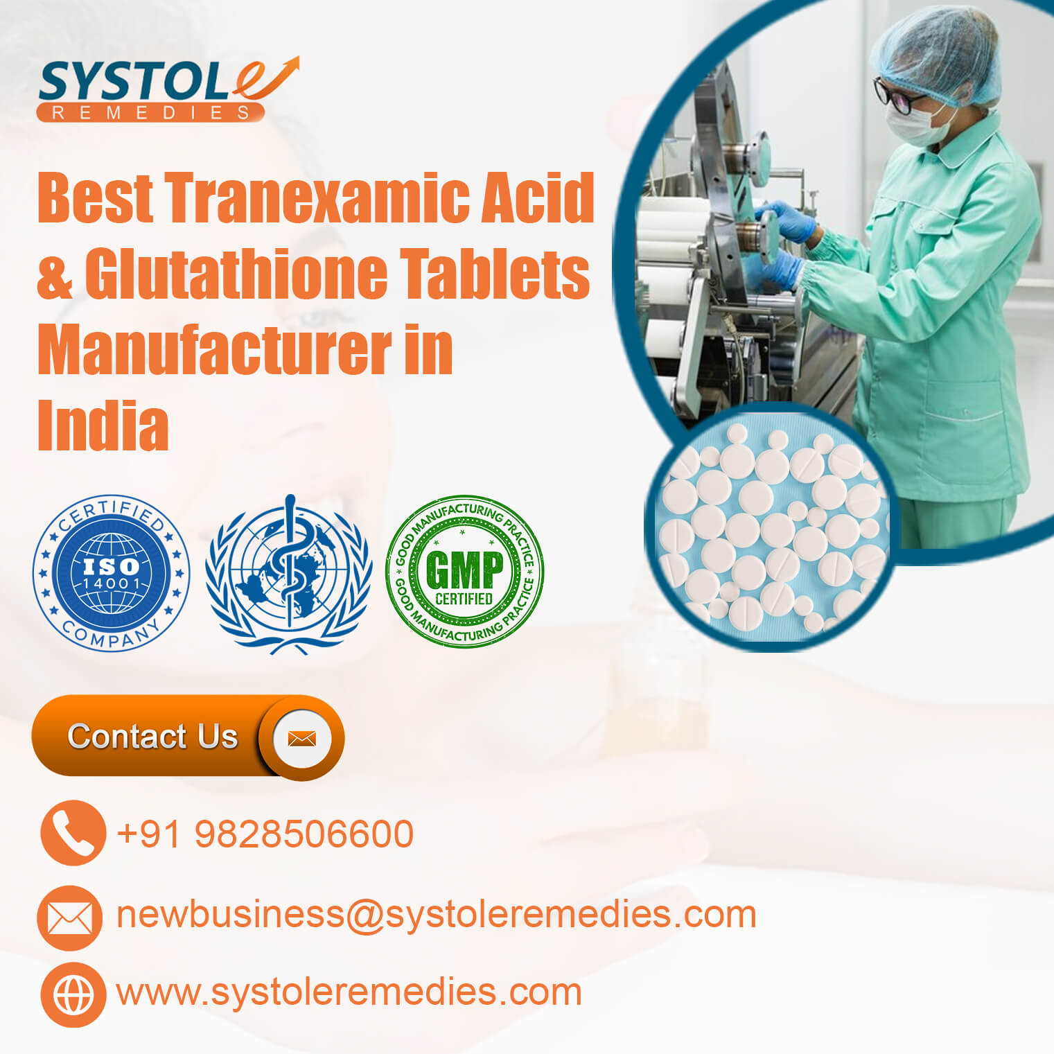 Alna biotech | Tranexamic Acid & Glutathione Tablets Manufacturer in India